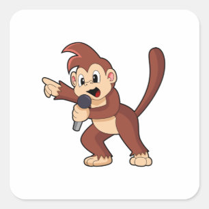 Adesivo Quadrado Macaco como Cantor com Microfone.PNG