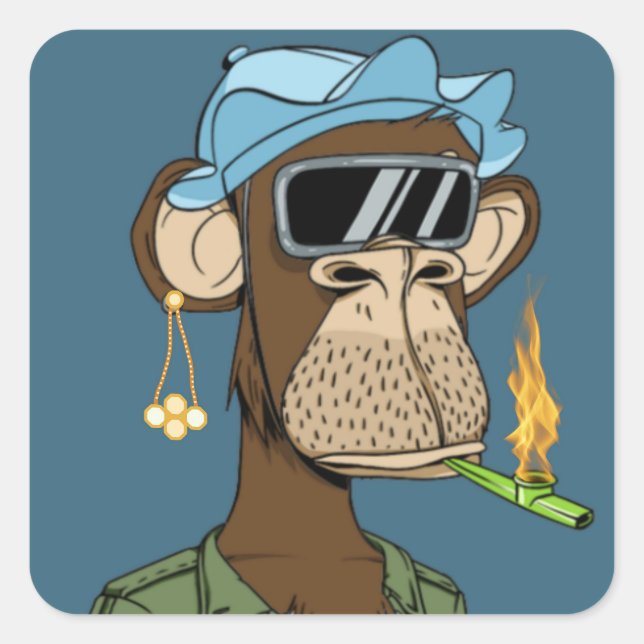 Adesivo Quadrado Macaco-enfumaçado africano (Frente)