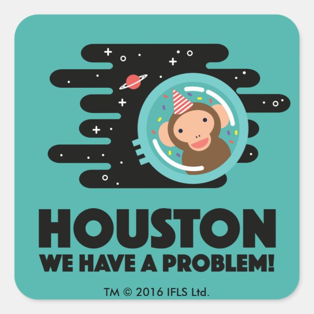 Adesivo Quadrado Macaco espacial (Frente)