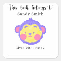 Macaco - Este livro pertence com mensagem