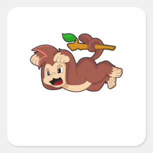 Adesivo Quadrado Macaco itinerante