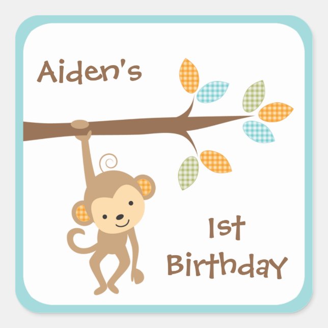 Adesivo Quadrado Macaco-macaco (Frente)