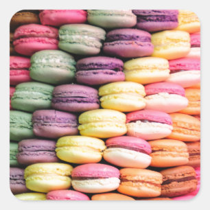 Adesivo Quadrado Macaron Francês Bonito