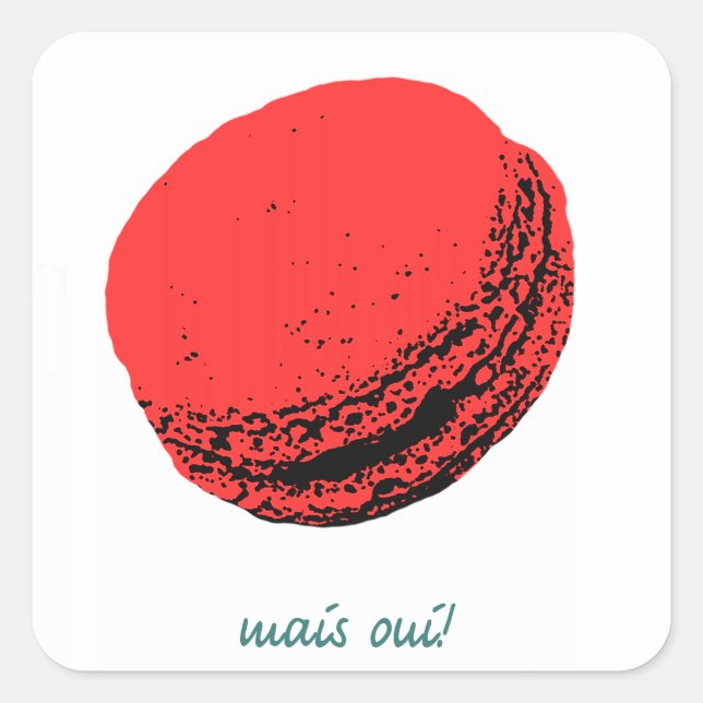 Adesivo Quadrado macarrão de morango (Frente)