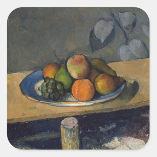 Adesivo Quadrado Maçãs de Paul Cezanne  , peras e uvas, c.1879