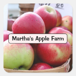 Adesivo Quadrado Maçãs frescas no mercado de agricultores