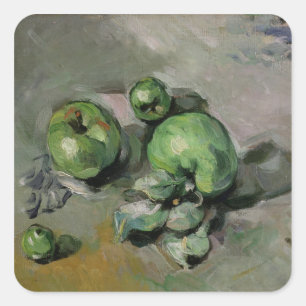 Adesivo Quadrado Maçãs verdes de Paul Cezanne  , c.1872-73