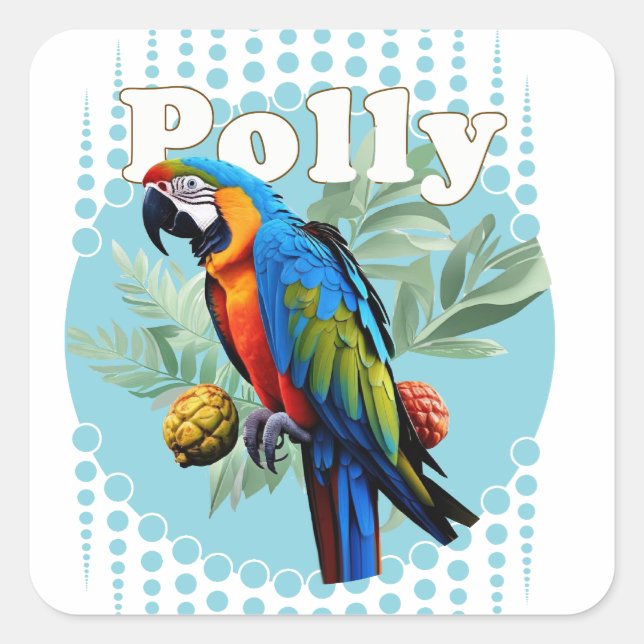 Adesivo Quadrado Macaw (Frente)