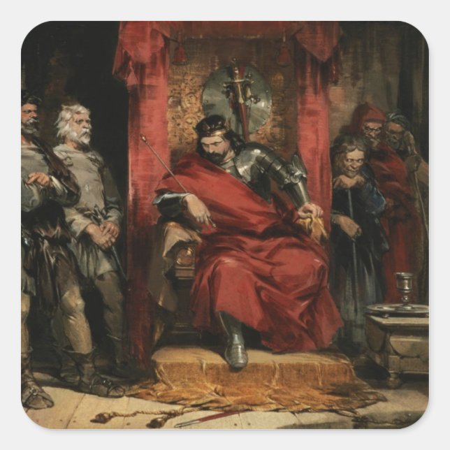 Adesivo Quadrado Macbeth instruindo os assassinos (Frente)