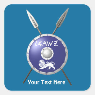 Adesivo Quadrado Maccabee Shield e Spears