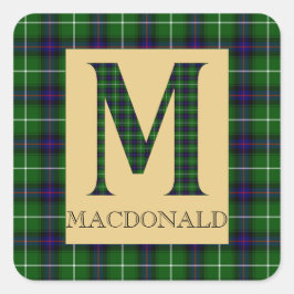 Adesivo Quadrado MacDonald Tartan Monograma M