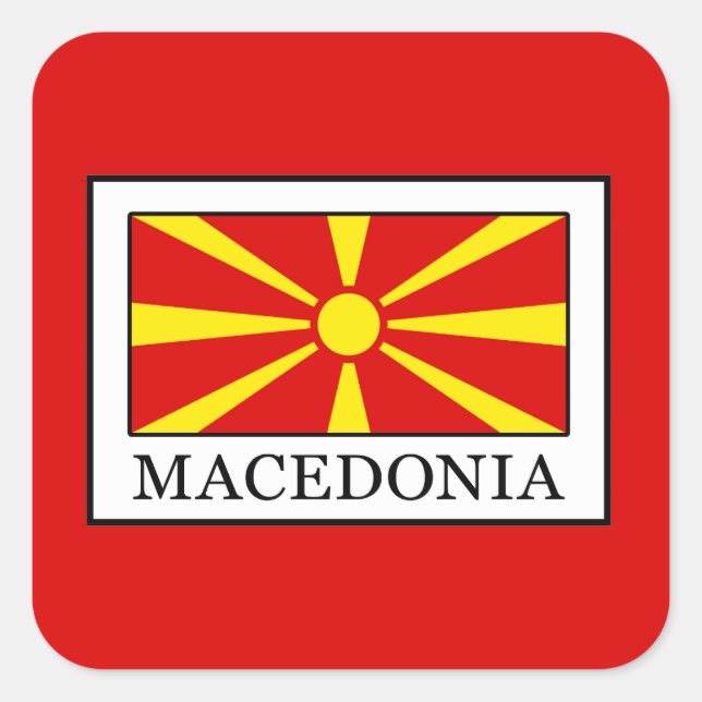 Adesivo Quadrado Macedônia (Frente)