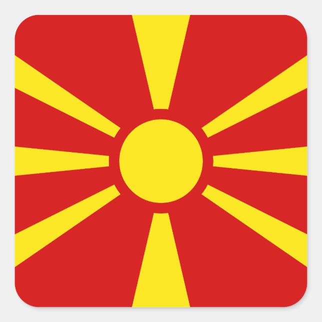 Adesivo Quadrado Macedônia - Bandeira Macedônia (Frente)