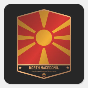 Adesivo Quadrado Macedônia do Norte