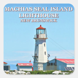 Adesivo Quadrado Machias Seal Island Lighthouse, Canadá Stickers