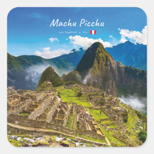 Adesivo Quadrado Machu Picchu, Peru - Ruínas da Cidadela Inca
