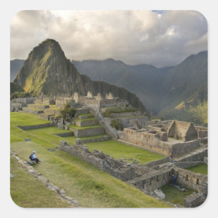 Adesivo Quadrado Machu Picchu, ruínas antigas, UNESCO mundo