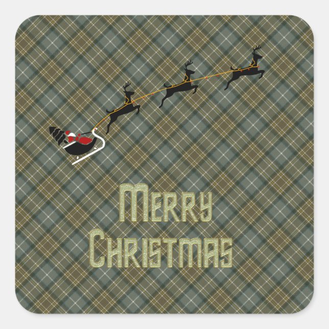 Adesivo Quadrado MacKellar Weathered Scottish Tartan (Frente)