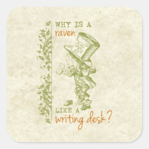 Adesivo Quadrado Mad Hatter, Alice no País das Maravilhas