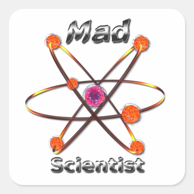 Adesivo Quadrado Mad Scientist (Frente)