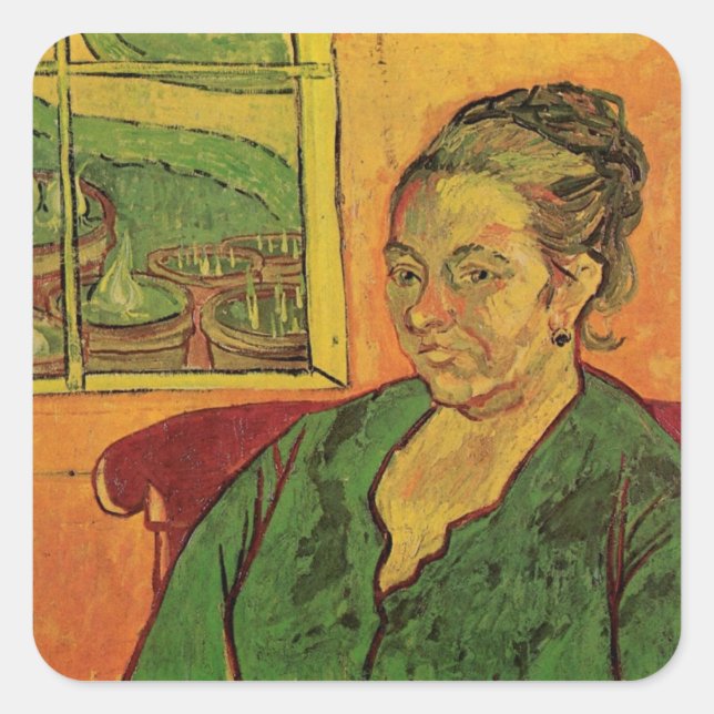 Adesivo Quadrado Madame Augustine Roulin por Vincent van Gogh (Frente)
