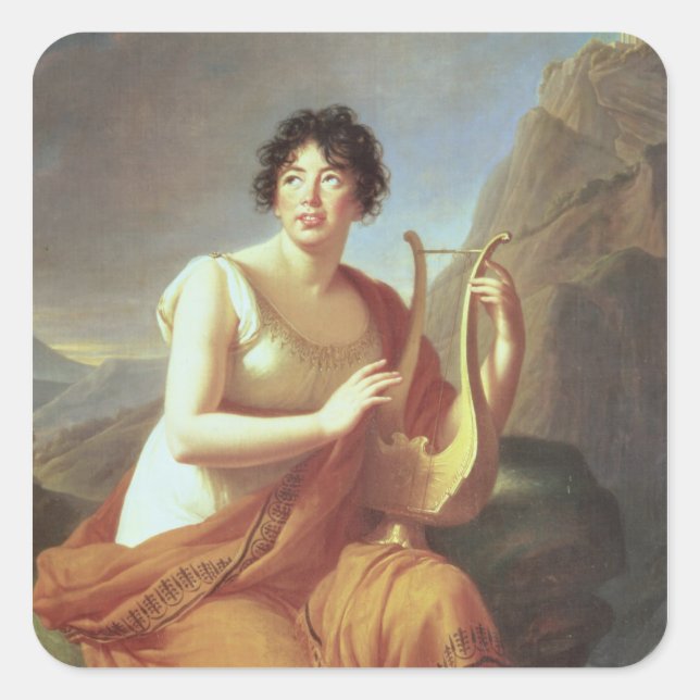 Adesivo Quadrado Madame de Stael como Corinne, 1809 (Frente)