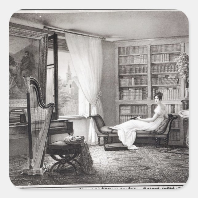 Adesivo Quadrado Madame Recamier no Abbaye-aux-Bois (Frente)