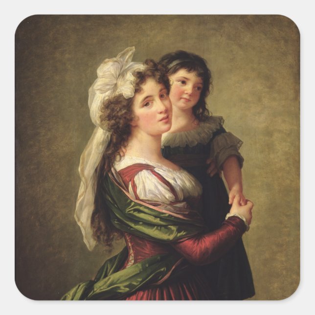 Adesivo Quadrado Madame Rousseau e sua filha, 1789 (Frente)