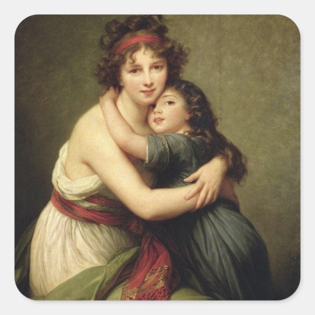 Adesivo Quadrado Madame Vigee-Lebrun e sua filha (Frente)