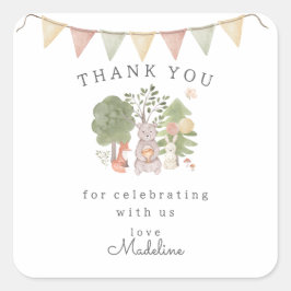 Adesivo Quadrado Madeira | Amigos da floresta