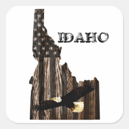 ADESIVO QUADRADO MADEIRA BURNT BALD EAGLE - IDAHO PATRIOT BLK