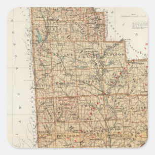 Adesivo Quadrado Madison, Chenango, condados de Broome