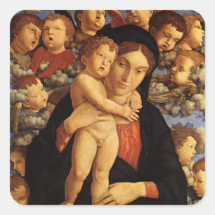Adesivo Quadrado Madona dos Querubins por Andrea Mantegna