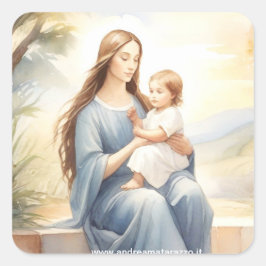 Adesivo Quadrado Madonna com Child Jesus