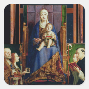 Adesivo Quadrado Madonna com o Santo Nicholas de Bari