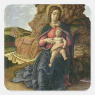Adesivo Quadrado Madonna da caverna, 1488-90 (tempera no painel)