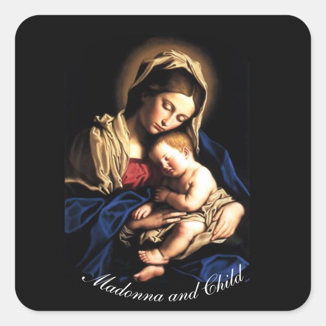 Adesivo Quadrado Madonna e Criança (Frente)