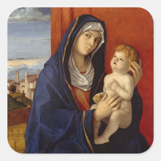 Adesivo Quadrado Madonna e criança, cerca de 1485 (Frente)