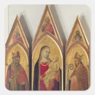 Adesivo Quadrado Madonna e criança com SS. Nicholas e Proculus,