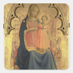 Adesivo Quadrado Madonna e criança, painel central de um triptych