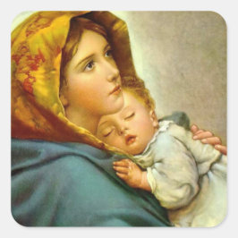 Adesivo Quadrado Madonna & Jesus Christmas Envelope