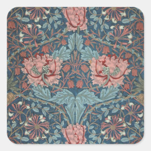 Adesivo Quadrado Madressilva por William Morris, Arte de Flores Vin