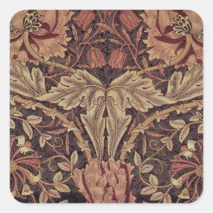Adesivo Quadrado Madressilva por William Morris, Flores de Jardim A
