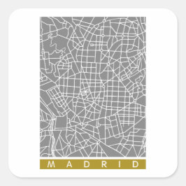 Adesivo Quadrado Madrid map