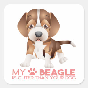 Adesivo Quadrado Mãe de Beagle Engraçada Pai Amante de Cachorro Car