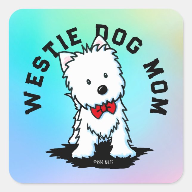 Adesivo Quadrado Mãe de Cachorro Westie (Frente)