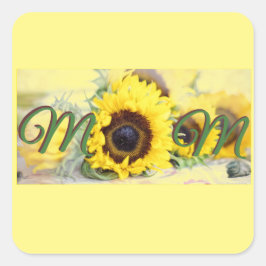 Adesivo Quadrado Mãe de girassol