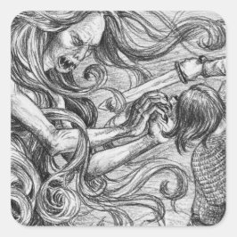 Adesivo Quadrado Mãe de Grendel em Beowulf