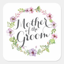 Mãe do Groom Elegant Wreath Sticker Seal