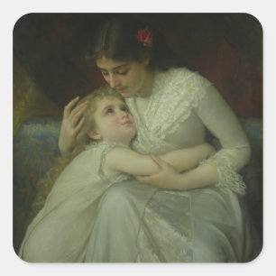 Adesivo Quadrado Mãe e Criança (óleo na canvas)
